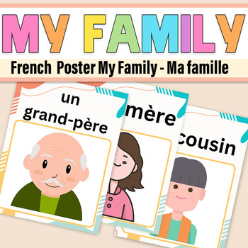 Preview of French My Family Flash Cards  | French  Poster My Family - Ma famille