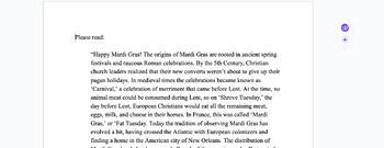 Preview of French NHS Mardi Gras Announcement