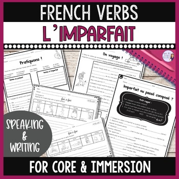 Preview of French Imparfait: French verb notes & worksheets: Core French & French immersion