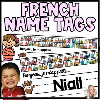 Preview of French Name Desk Plates | Canadian | Classroom Decor