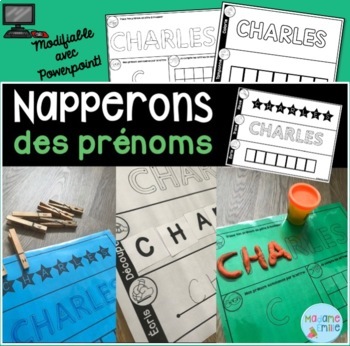 Preview of French Names Mats EDITABLE/ Napperons des prénoms (modifiable)