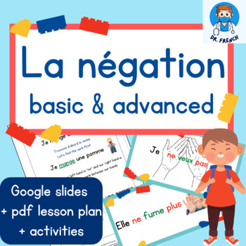 Preview of French Negation - La négation- Google slides presentation, lesson & activities 