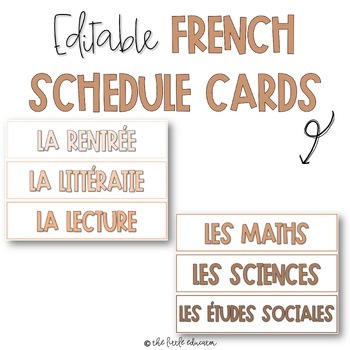 French Neutral Classroom Schedule Cards|Classroom Visual Schedule ...