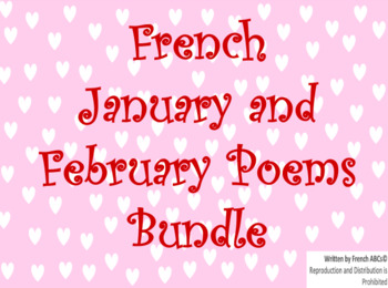 Preview of French New Year, January and Valentine's Poems - des poèmes d'hiver, nouvel an