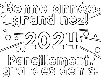 Preview of French New Year coloring | La nouvelle année 2024 | Nouvel an - Coloriage