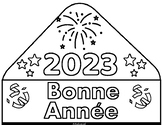 French New Year hat/crown colouring activity, Bonne Annee