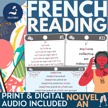 Preview of French New Year's Eve Reading fluency passages for beginners Lecture et fluence