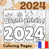 Bonne année 2024 - French Happy New Year 2024 Coloring pages