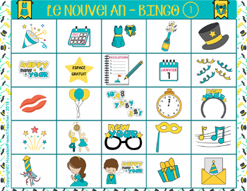 French New Years Activity Nouvelle Annee Nouvel An French Bingo