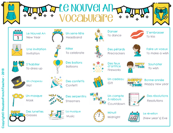 French New Years Activity Nouvelle Annee Nouvel An French Bingo