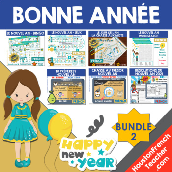 Preview of French New Years Activity (Nouvelle Annee) le nouvel an 2024 - BUNDLE 2 (25%)