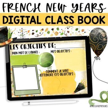 Preview of French New Years Goals Digital Book | Le Nouvel An | For Google Slides™