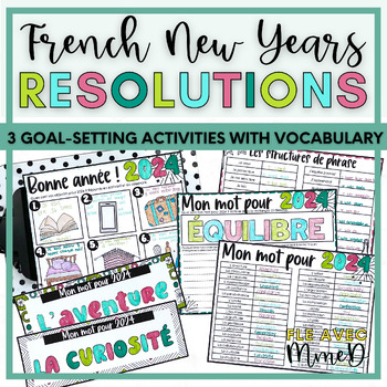 Preview of French New Years Resolutions Goal-Setting - New Years French Tasks - nouvel an