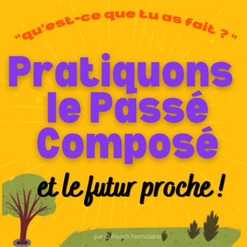 Preview of French No-prep Activity le Passé Composé Past Tense Review Exercise