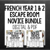 French Novice Year 1 and 2 Escape Rooms for Back to school or end of year