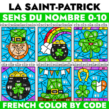 Preview of French Number Sense 0-10 - Math Activities - Sens du nombre - La Saint-Patrick