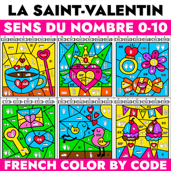 Preview of French Number Sense 0-10 - Math Activities - Sens du nombre - La Saint-Valentin