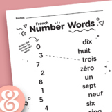 French Number Words Matching • Printable Worksheet grades 