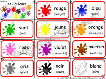 French Colours Bingo / Colors Bingo by Language Magnet | TpT