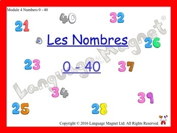Preview of French Numbers 0 to 40