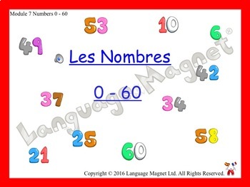 Preview of French Numbers 0 to 60