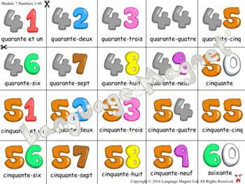 french numbers 0 to 60 by language magnet teachers pay