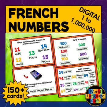 Preview of FRENCH NUMBERS 1-1,000,000 BOOM CARDS BUNDLE ⭐ French Boom Cards 1-100 1000 ⭐