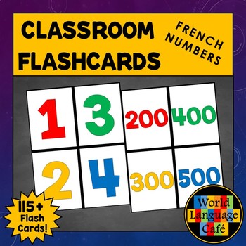 Preview of FRENCH NUMBERS 1-100 FLASHCARDS ⭐ 1-1,000,000 Les nombres Flashcards ⭐ Games