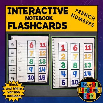 Preview of FRENCH NUMBERS 1-100 INTERACTIVE NOTEBOOK FLASHCARDS ⭐ 1-1,000,000 ⭐