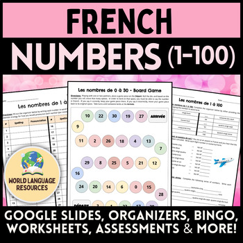 Preview of French Numbers 1-100 - Les nombres en français