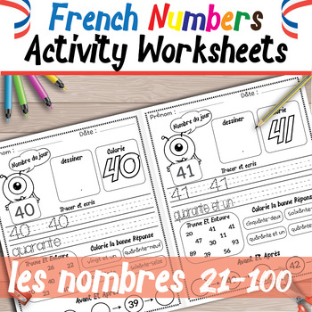 French Numbers 21-100 Worksheets - Les Nombres Activities by simplex ...