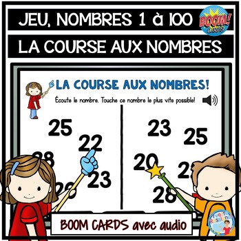 Preview of French Numbers Boom Cards game | jeu pour nombres de 1 à 100