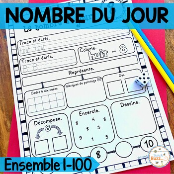 Preview of French Number of the Day Bundle - Nombre du jour - les nombres 1-100 (Ensemble)