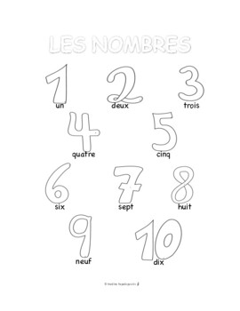 French Numbers COLORING & HANDWRITING PAGES by Traveling Teacher by ...