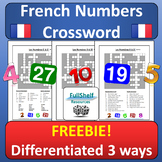French Numbers Crossword Les Nombres FREEBIE Numbers in Fr