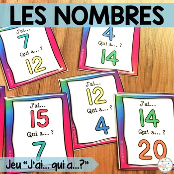 Preview of French Numbers Game - Nombres 0-20 - jeu "j'ai... qui a...?"