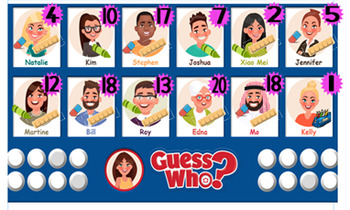 Preview of French Numbers Guess Who Game