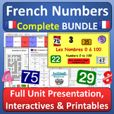 French Numbers Les Nombres 1-100 Full Unit Activities in F