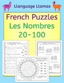 French Numbers Nombres 20 - 100 Puzzles - 4 different types