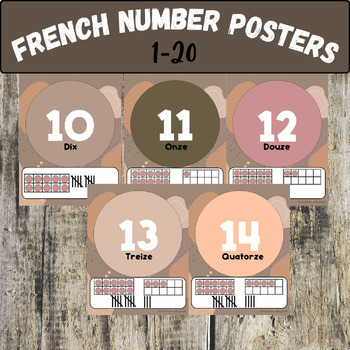 Preview of French Numbers Posters 1-20 Affichages affiches des nombres 1 à 20