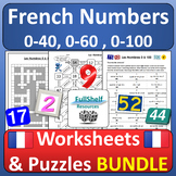 French Numbers Worksheets and Puzzle Activities in French 