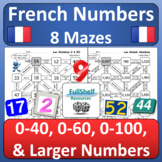 French Numbers Worksheets Les Nombres Mazes Numbers in Fre
