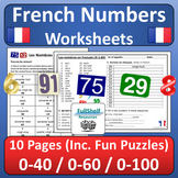 French Numbers Worksheets Les Nombres NO PREP Activities
