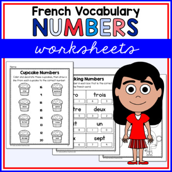 Preview of French Numbers Vocabulary Worksheets - Les Numéros en Français - No Prep