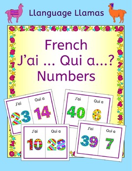 Preview of French Numbers up to 50 Les Chiffres J'ai ... Qui a ... Game - Free