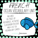 French Ocean Vocabulary Unit including Emergent Little Reader kit
