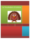 French October vocabulary vocabulaire octobre