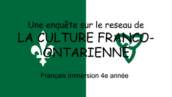 Preview of French Ontario Culture - Webquest (in French)