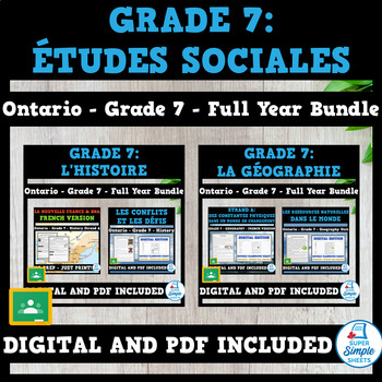 Preview of French - Ontario Grade 7 Social Studies - History & Geography - FULL YEAR BUNDLE