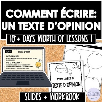 Preview of French Opinion Writing Unit - Texte d'opinion Persuasive writing